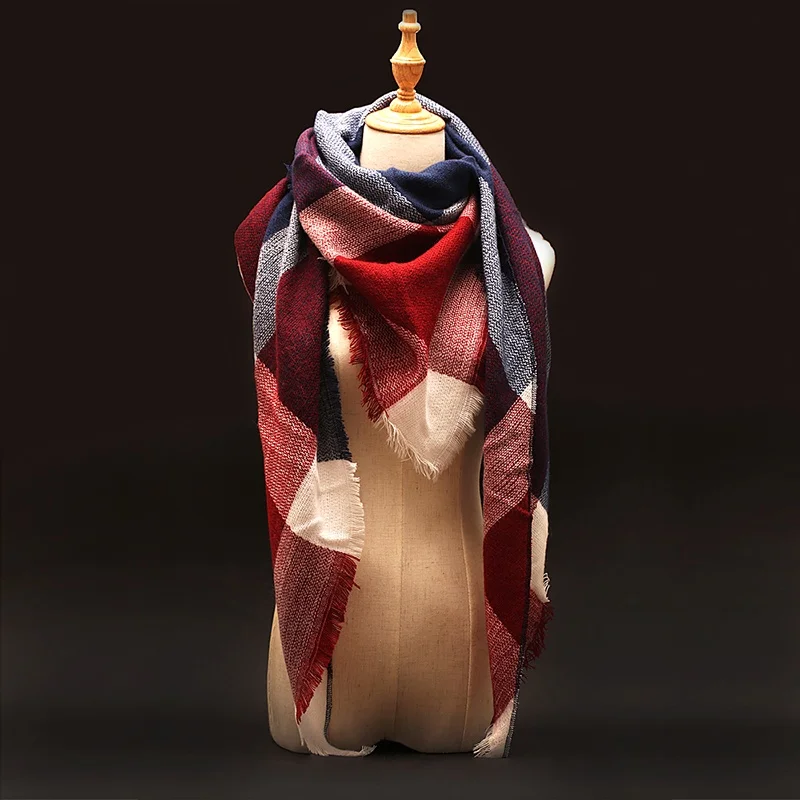 Za Winter Scarf 2016 font b Tartan b font Plaid Cashmere Scarf Pashmina New Designer Blanket