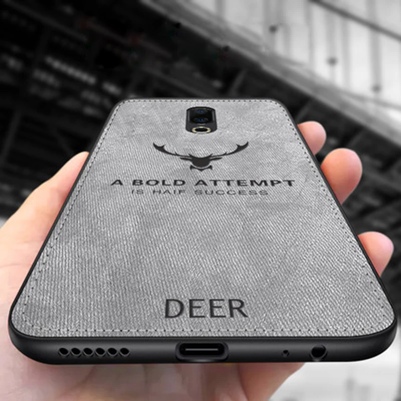 

for Meizu M16 case cover Meizu 16th back cover silicone edge deer pattern fabric shockproof case for Meizu M16 Plus coque case