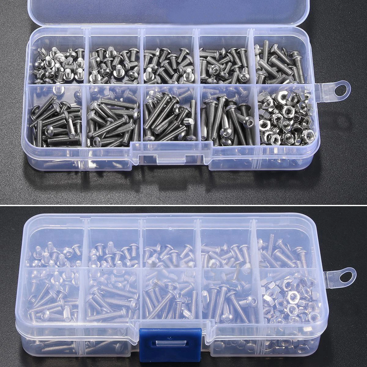 

340pcs Assorted M3 A2 Screws Stainless Steel Hex Screw with Hex Nuts Bolt Cap Socket Set 5/6/8/10/12/14/16/18/20mm