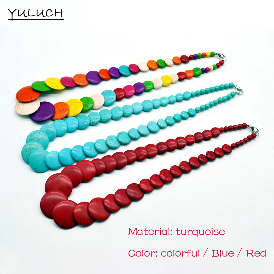 

hot quality black choker new Popular Brand WholesaleTexture Beaded fashion colorful turquoise bead necklace