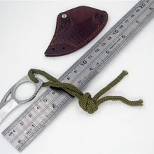 Мини MC Карманный Karambit с кожаной оболочкой резак Портативный нож для когтей инструмент для кемпинга гаджет для выживания коробка пакет открывашка