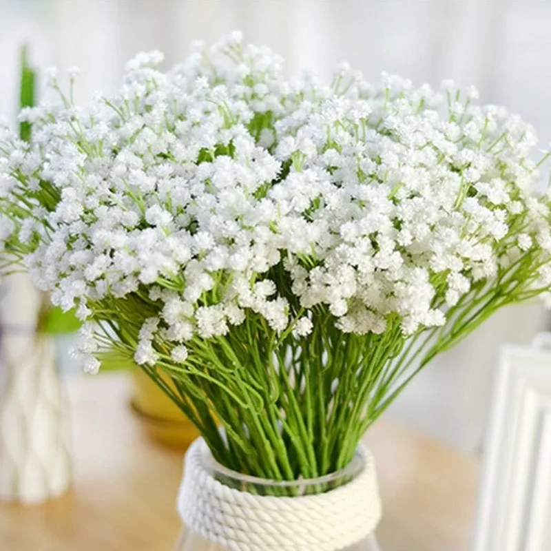 7 bifurcation букет Babysbreath шелковые искусственное цветочное украшение украшения ребенка дыхание Искусственные розы Букет