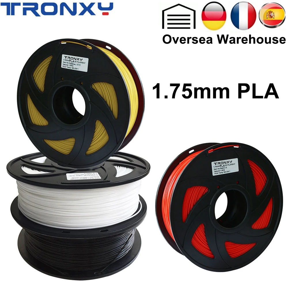 TRONXY 1 кг PLA 3d принтер нить 1,75 мм DIY принтеры экологические расходные материалы FDM печать Filamento черный белый