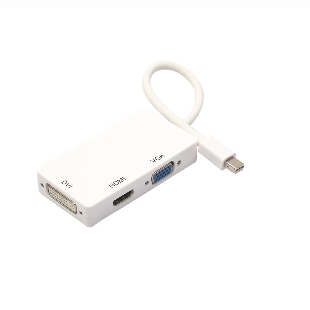 3 в 1 Thunderbolt Mini DP DisplayPort Male To HDMI DVI VGA Женский адаптер конвертер кабель для Apple MacBook Air