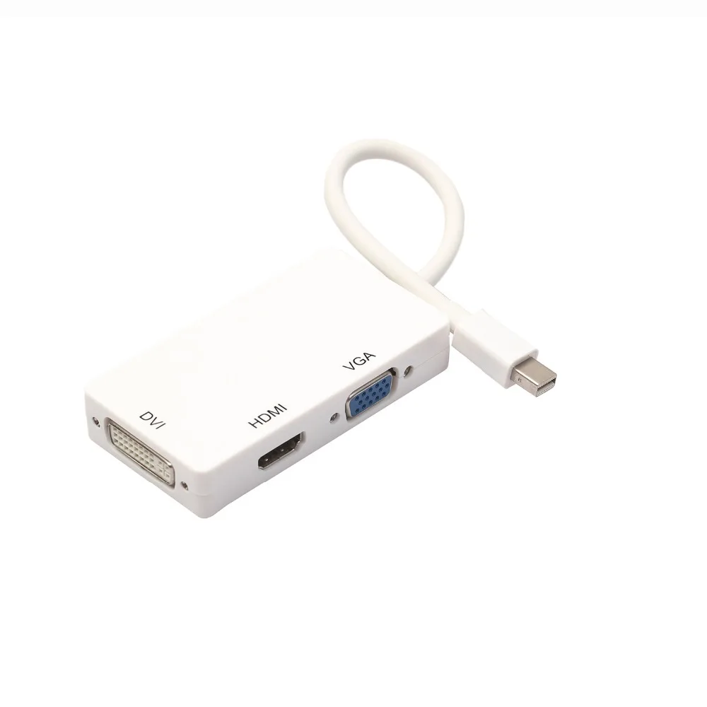 3 в 1 Thunderbolt Mini DP DisplayPort Mini DP штекер HDMI DVI VGA Женский адаптер конвертер кабель для Apple MacBook Air Pro PC