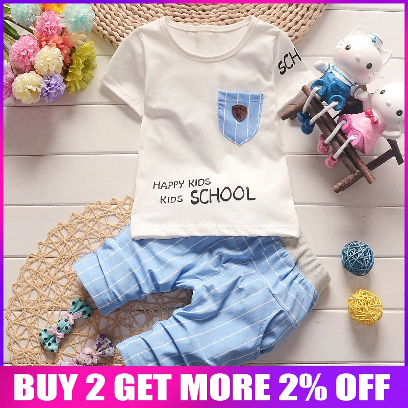

BibiCola Kids Summer Clothes Sets Baby Boys Sport T-Shirt+ Pant 2pcs Children Clothing Set Toddler Boys Sport Suit Set