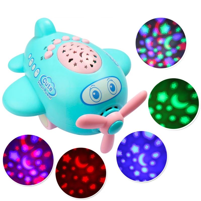 Kids Remote Control Projection Lamp Children Sleep Light Luminous Airplane Toys Baby Musical