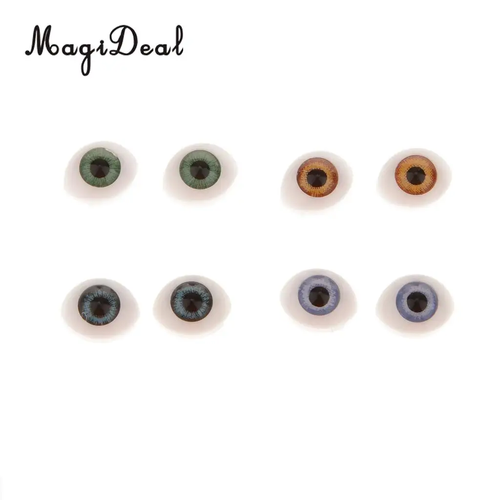 8Pcs Plastic Oval Fake Dolls Eyes Eyeballs for Children Kids DIY Mask Doll Bear Craft Toy Making 5mm Iris Accessory
