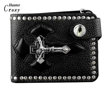 

Mens Boys Fashion Studded Leather Cash Card Holder Wallet Gift