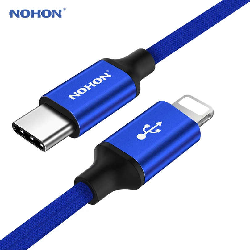 

Nohon Cable Type-C to for Lightning For iPhone X 8 Plus 8P Phone Data Sync Fast Charging Cables Charge For iPhone 7 6S 6 Plus 5S