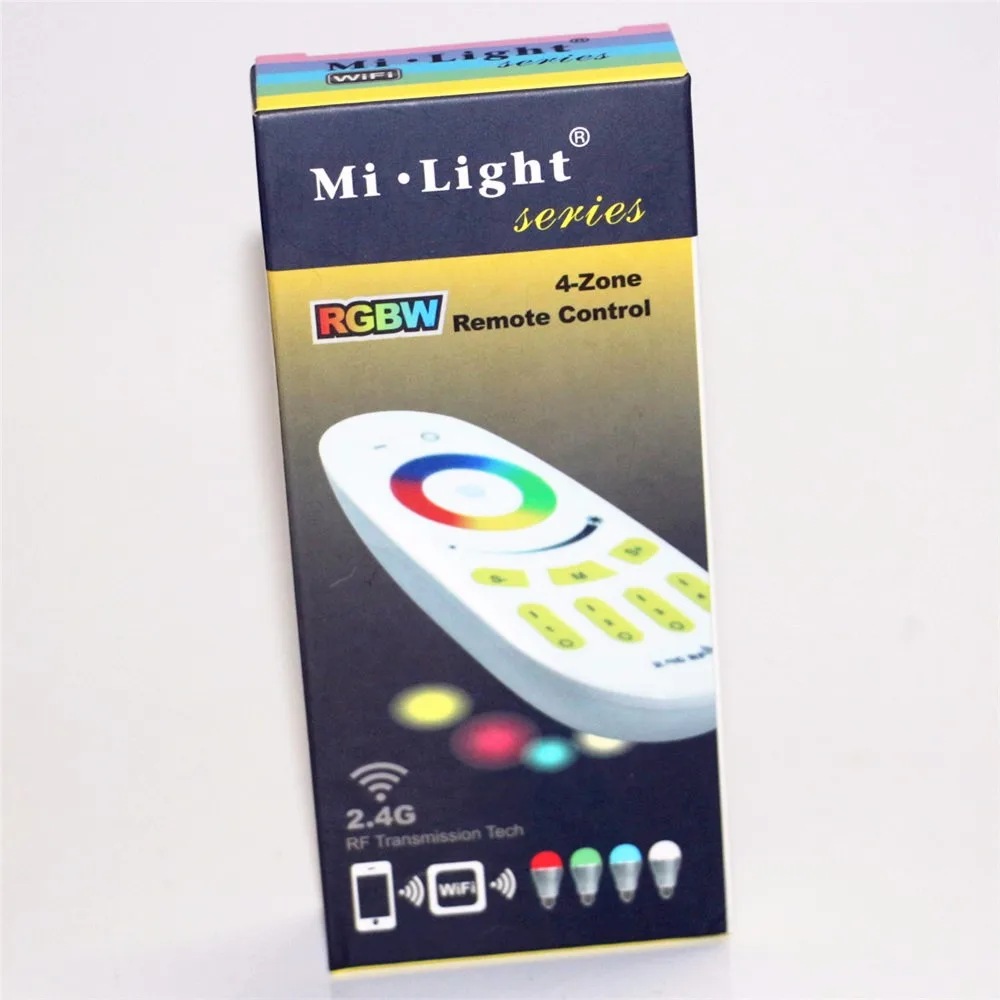 Mi Light 1 X сенсорный экран 4-зона, RGBW Пульт дистанционного управления+ 4 X DC12-24V 2,4G RF беспроводной RGB контроллер для 3528 5050 RGB светодиодные полосы света