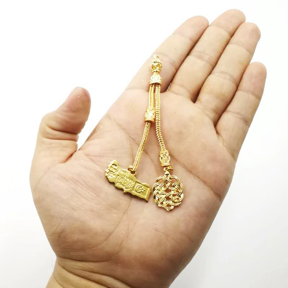 

Golden Turkey tassel pendant National Emblem Tasbih tassel Turkey accessory