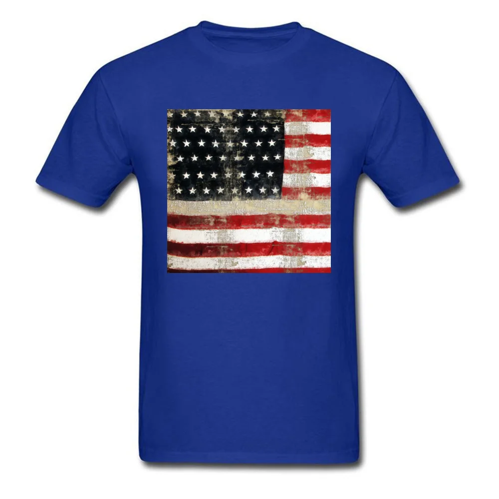 American Flag 100% Cotton T Shirt for Adult Short Sleeve Printed Tops Shirt Slim Fit Lovers Day Crewneck Tee-Shirts Summer American Flag blue