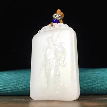 

J60#Hetian jade white jade pendant, fine jade