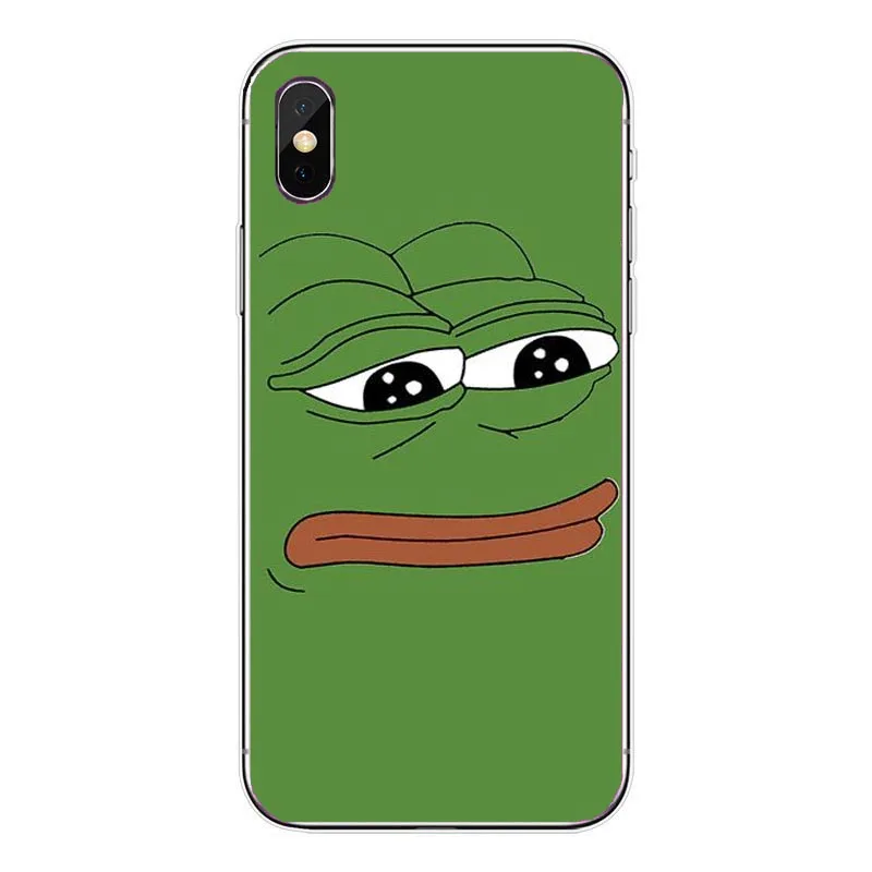 Для iPhone 11 7 7Plus 6S 6Plus 8 8Plus XS MAX XR SE Pepe Memes Sad Frog Мягкий ТПУ чехол для телефона Модный Зеленый Sad лягушонок Пепе чехол - Цвет: TPU