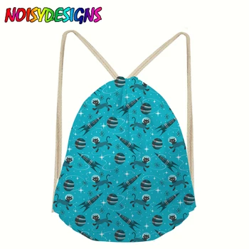 

NOISYDESIGNS Women's Drawstring Pouch Bear Rabbit Space Sports Backpack Men Boys School Drawstring Bag Teenage Boys Sac Femme