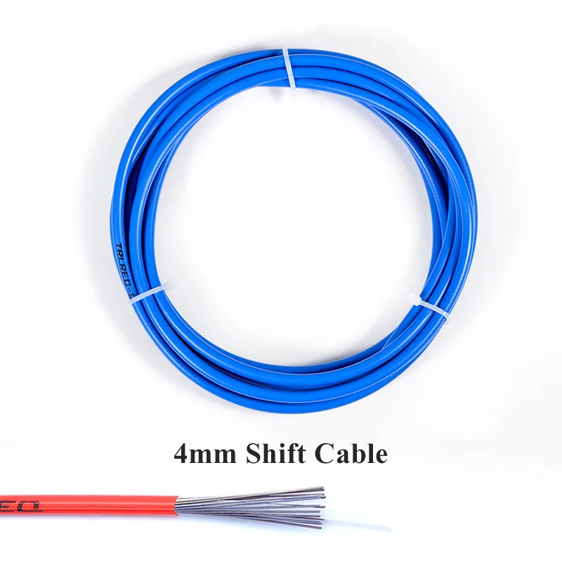 3 м велосипедов тормозные кабели сдвиг кабель 4 мм/5 мм MTB горной дороге велосипед переключение кабельной линии трубы тормоз провод линии комплект - Цвет: Shift Blue
