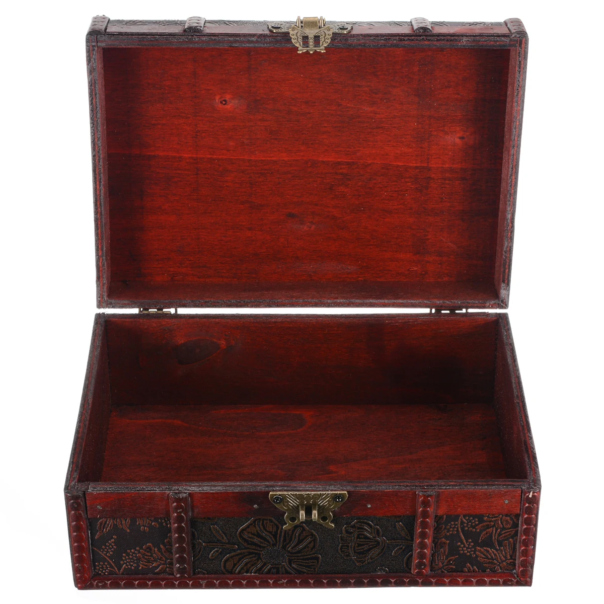 Handmade Large Wooden Decoration Lock Jewelry Necklace Bracelet Makeup Home Storage Organization Boxes