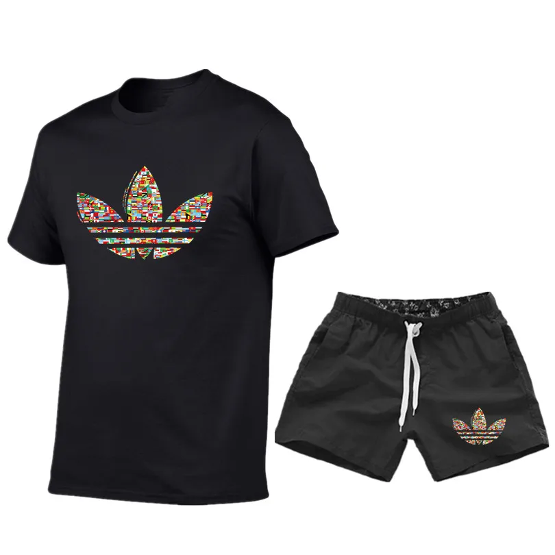 

Brand fashion Men's Sets T Shirts+shorts Two Pieces Sets Casual Tracksuit Male Casual Tshirt Fitness shorts men S-3XL