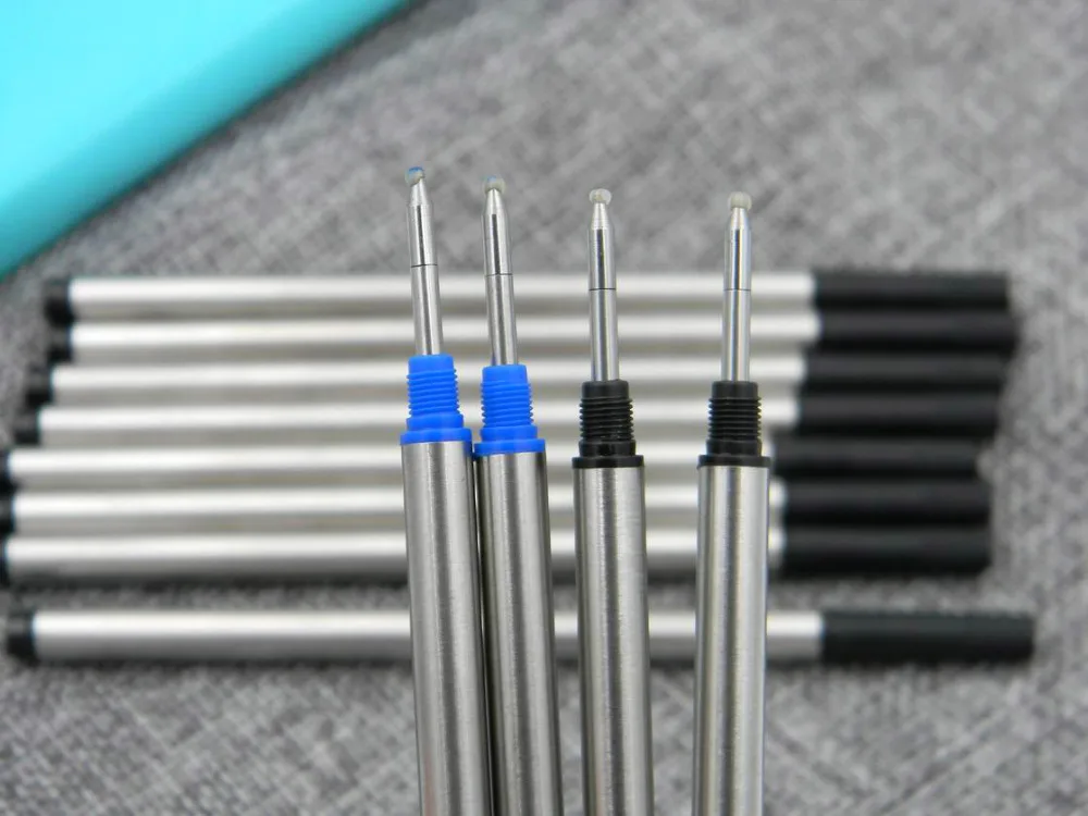

10Pcs good Quality BLUE and black ink refill for rollerball pen refills