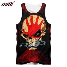 UJWI человек панк рок майка 3D печатных Забавный отпечаток черепа Большой размер Harajuku Мужская футболка Уличная