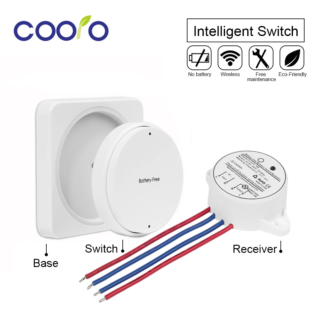 Wireless Light Switch Kit, Relocate Switch Anywhere, Cordless Control