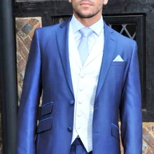 5 шт.(куртка+ штаны+ галстук+ жилет+ носовой платок), с отворотом, стиль, повседневные Формальные Мужские костюмы смокинги на заказ, Terno SlimFit