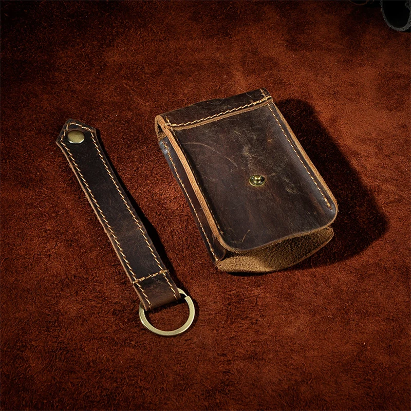 Чехол для ключей Crazy Horse из воловьей кожи мужчин и женщин|key case|car key casekey holder |