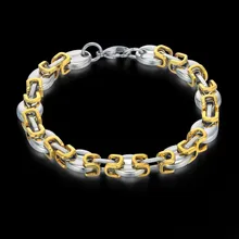 Для мужчин, украшения для женщин и девочек Браслеты мужской Нержавеющая сталь золото Цвет Византийская цепь браслет для Для мужчин браслет 11 мм 21/23 см