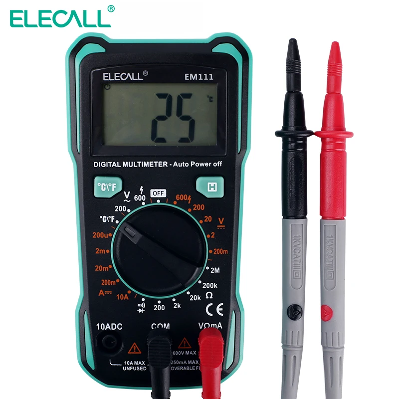 

ELECALL EM111 Digital Multimeter Mini type Temperature resistance test RMS value High precision tester meter