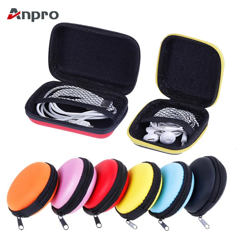 Anpro Earphone Wire Case Cable Storage Box For Earphone Headphone Accessories Earbuds Memory