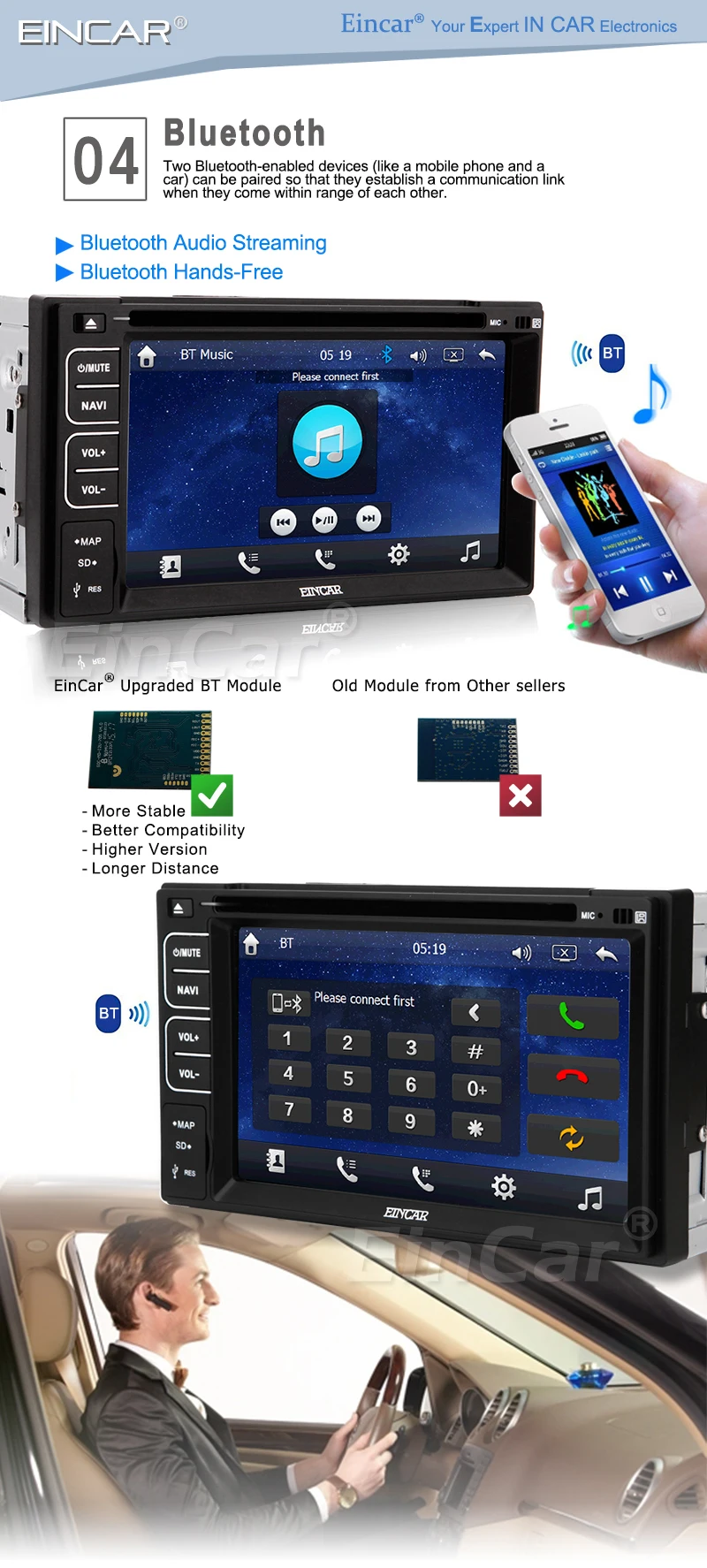 Flash Deal Double 2 Din CD DVD Player 6.2" Capacitive Multi Touchscreen Car Radio Bluetooth Stereo GPS with 8GB GPS Map Card USB SD Music 4