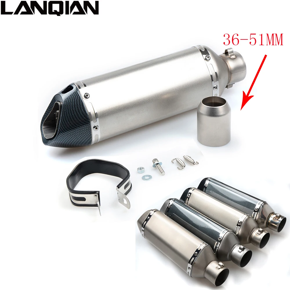 Moto Di Scarico Del Silenziatore Del Tubo Echappement Moto Con Db Killer Per Gy6 Cbr125 Crf230 Tmax 500 Er6N Fz6