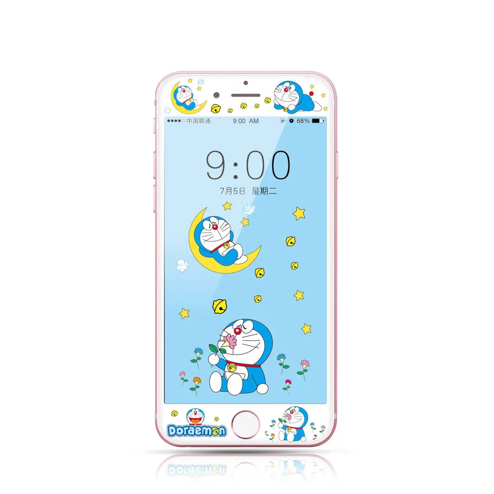 3D углеродное волокно мультфильм Закаленное стекло пленка для iPhone 6 6s 7 8 Plus Kitty Doraemon мышь Кумамон защитный экран протектор - Цвет: M120