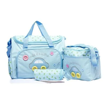

Diaper Bags Nappy Changing Bag With Pad Four Set Car Fabric Large Capacity Shoulder Bag Baby Multifunction Mummy Nursing Bag