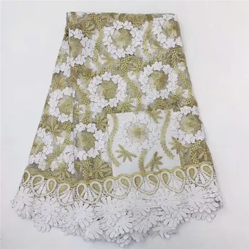 

African lace fabric with stones!wholesale price French lace fabric!High quality guipure lace fabric for party dress runf14-37