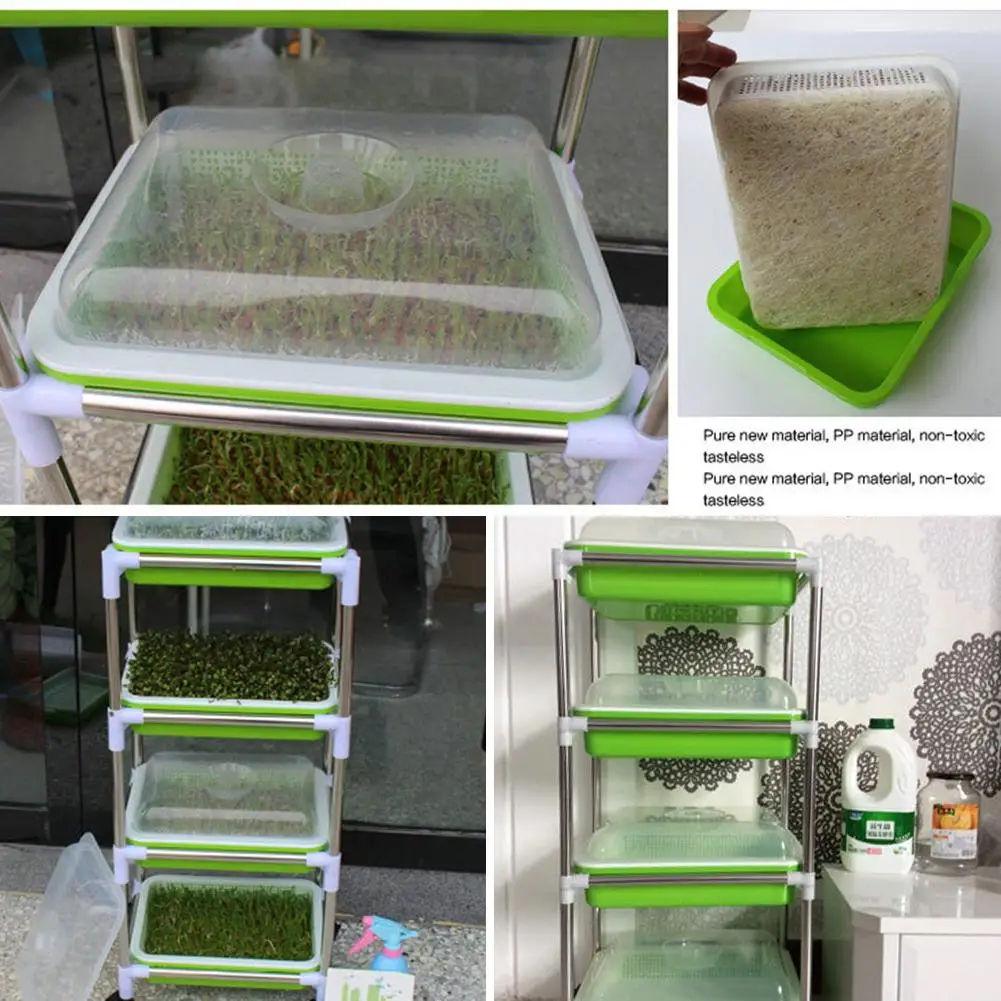 Wheatgrass Grower с крышкой утолщение коробка для рассады посадки ростки бобов мунг