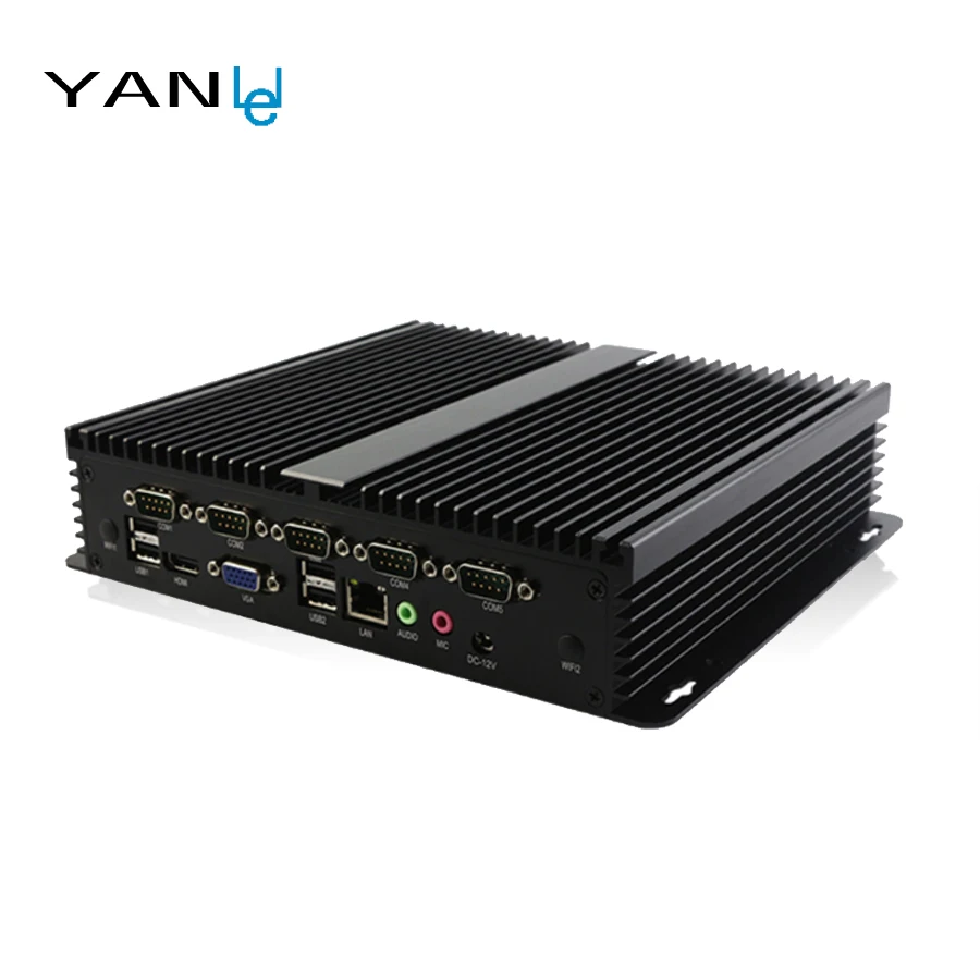  YANLEI Industrial Business implant style Mini PC Computer 30gb 60gb 120gb 256GB SSD 1037u with Wifi HDMI VGA 6*port com 