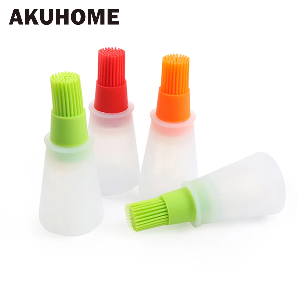 

Silicone Basting Oil Brush with Bottle Kitchen Cooking Tools Baking Heat Resistant Grill Brush Bread Pancake BBQ Oil Container
