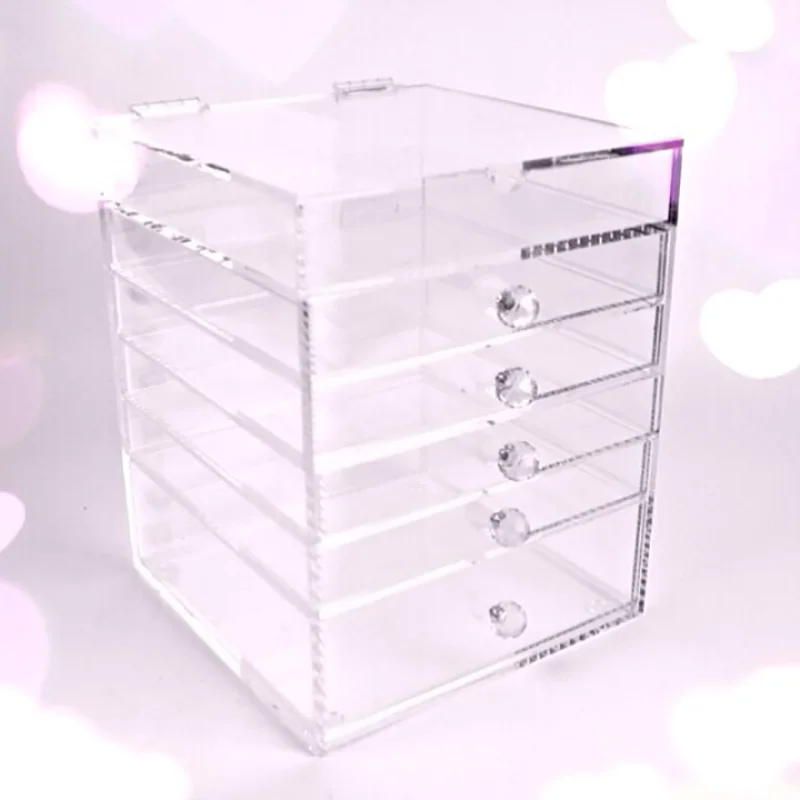 Top Acrylic Makeup Organizer Clear Desk Cosmetic Storage Box Multi Layers with Drawer Desktop Storage Transparent Make Up Holder 2