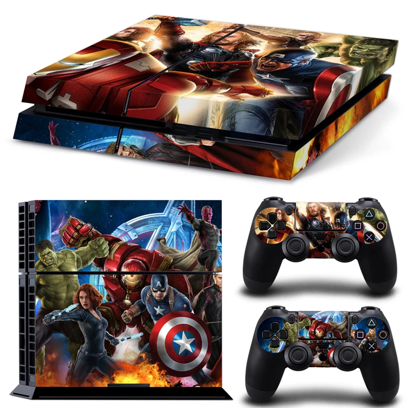 

OSTSTICKER Marvel's The Avengers Hero Vinyl Skin Stickers For PS4 Console and Controller Decal
