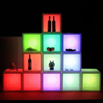 

2pcs 40*40*40CM RGB LED Cube Bar KTV Event Party Multi-colour LED Wine Cabinet Exhibitions Showcase Colourful Lighting