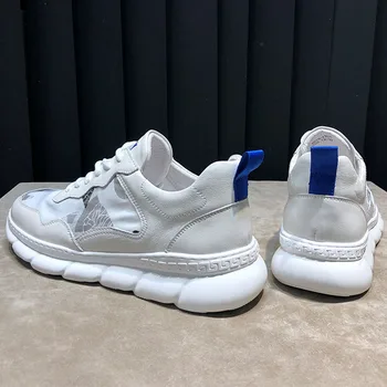 

2019 The New Listing Men's Sneakers Outdoor Jogging Detail display Genuine Leather High Elastic Casual Fashion Super Light