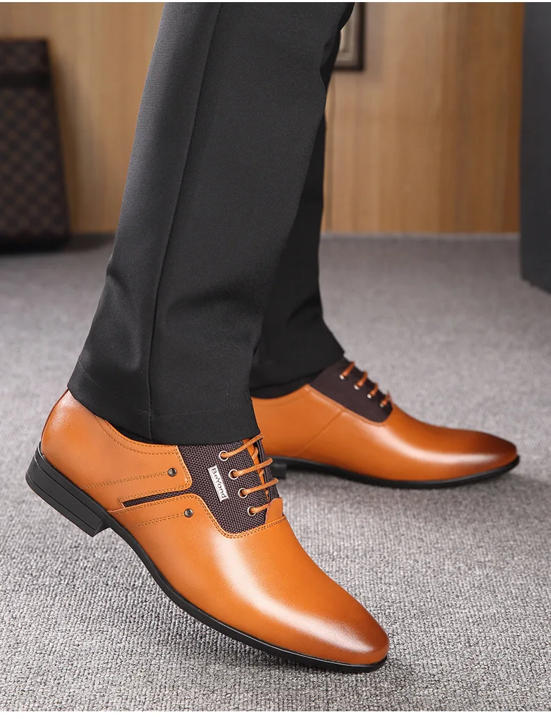 COSIDRAM/Мужские модельные туфли из спилка с острым носком; деловые свадебные туфли; оксфорды; официальная обувь для мужчин; коллекция года; сезон весна; 47 BRM-020