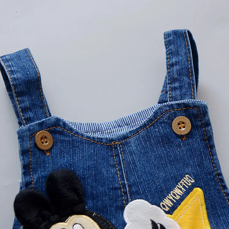 Mickey Mouse Baby Toddler Boys or Girls Denim Jean Jumpsuit