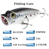 NEW 1Pcs 8cm 15g Popper Fishing Lures 3D Eyes Bait Crankbait Wobblers Isca Poper Pesca Japan fishing tackle ► Photo 2/6