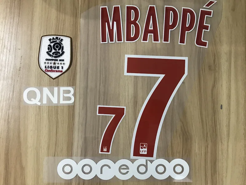 2018 2019 PSG HOME MBAPPE 7 набор + Ligue 1 патч OOREDOO #7 nameset|Заплатки| |