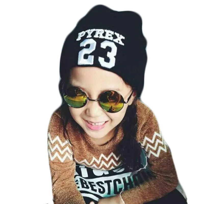 Spring Autumn Winter Baby Hat Children Cotton Beanies Cap Girls and Boys Casual Knitted Hats Fashion 23 Letter Kids Hats & Caps