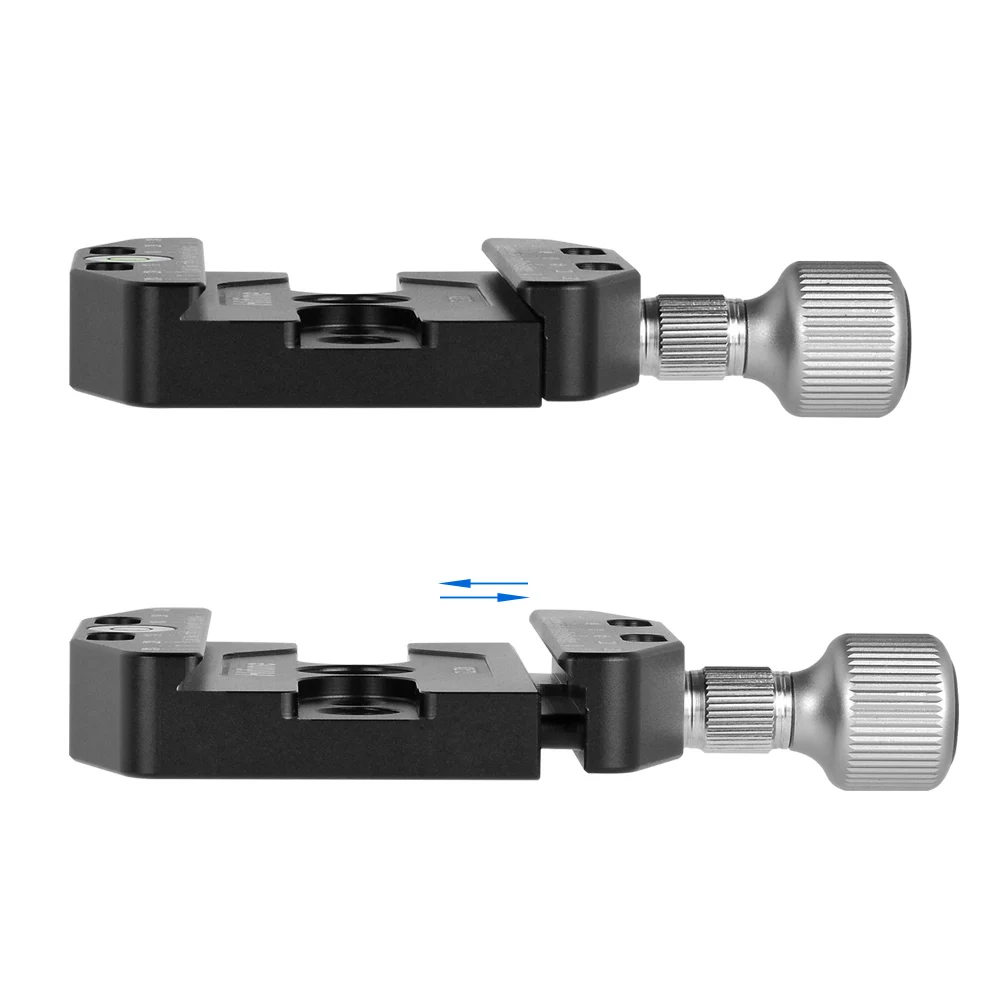 Andoer CL-70N алюминиевый сплав 70 мм быстроразъемный QR Plate Clamp 3/8-inch w/1/4-inch Adapter& Bubble Level для Arca Swiss Benro