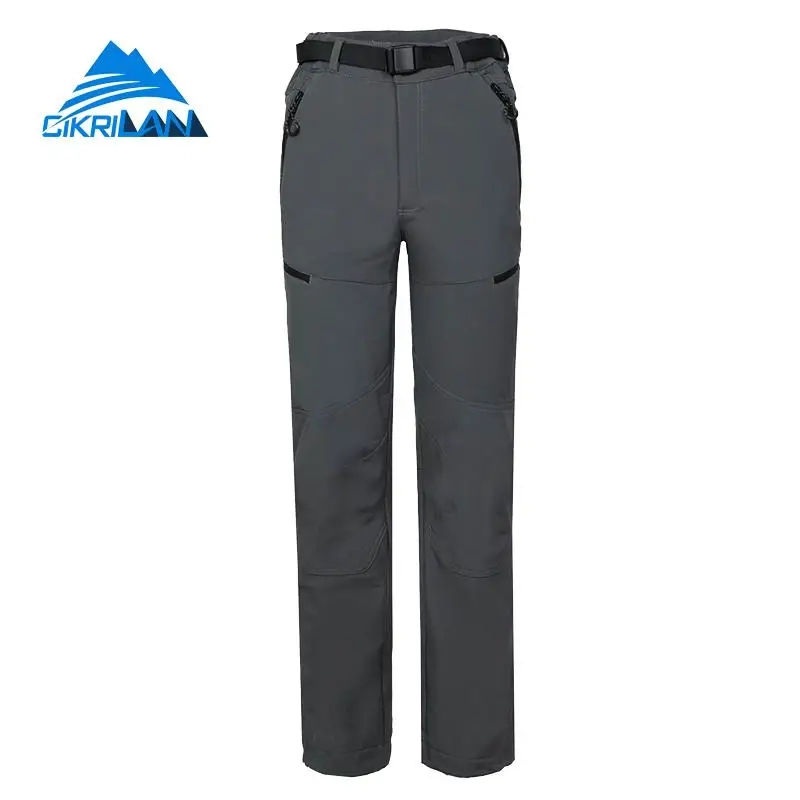 Invierno hombres resistente al agua deporte escalada Camping senderismo Softshell pantalones al aire libre hombres esquí Trekking pantalones con forro polar